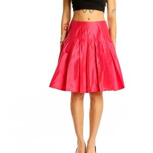 Worth Vibrant Fuschia Pink A-Line Wide Pleated Skirt